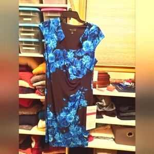 Black Seath dress with blue flowers